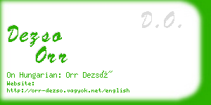 dezso orr business card